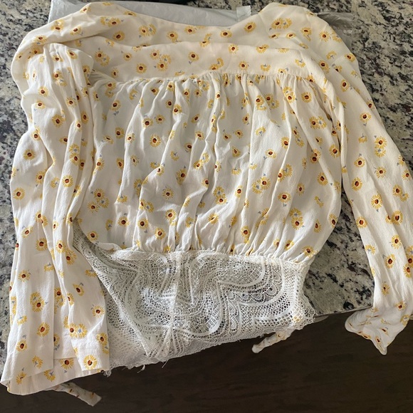 Free People Forties Feels Sunflower Bodysuit, XS - Picture 6 of 7